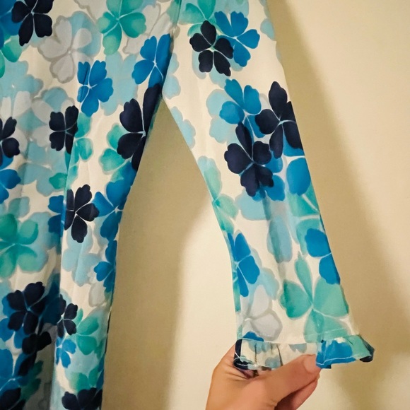 Vintage Newport News MIDI Dress 3/4 Sleeve 1970s Flower Power - Picture 7 of 15